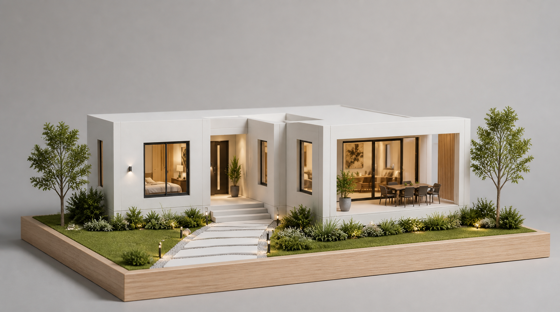3D architectural scale model — estate home module.