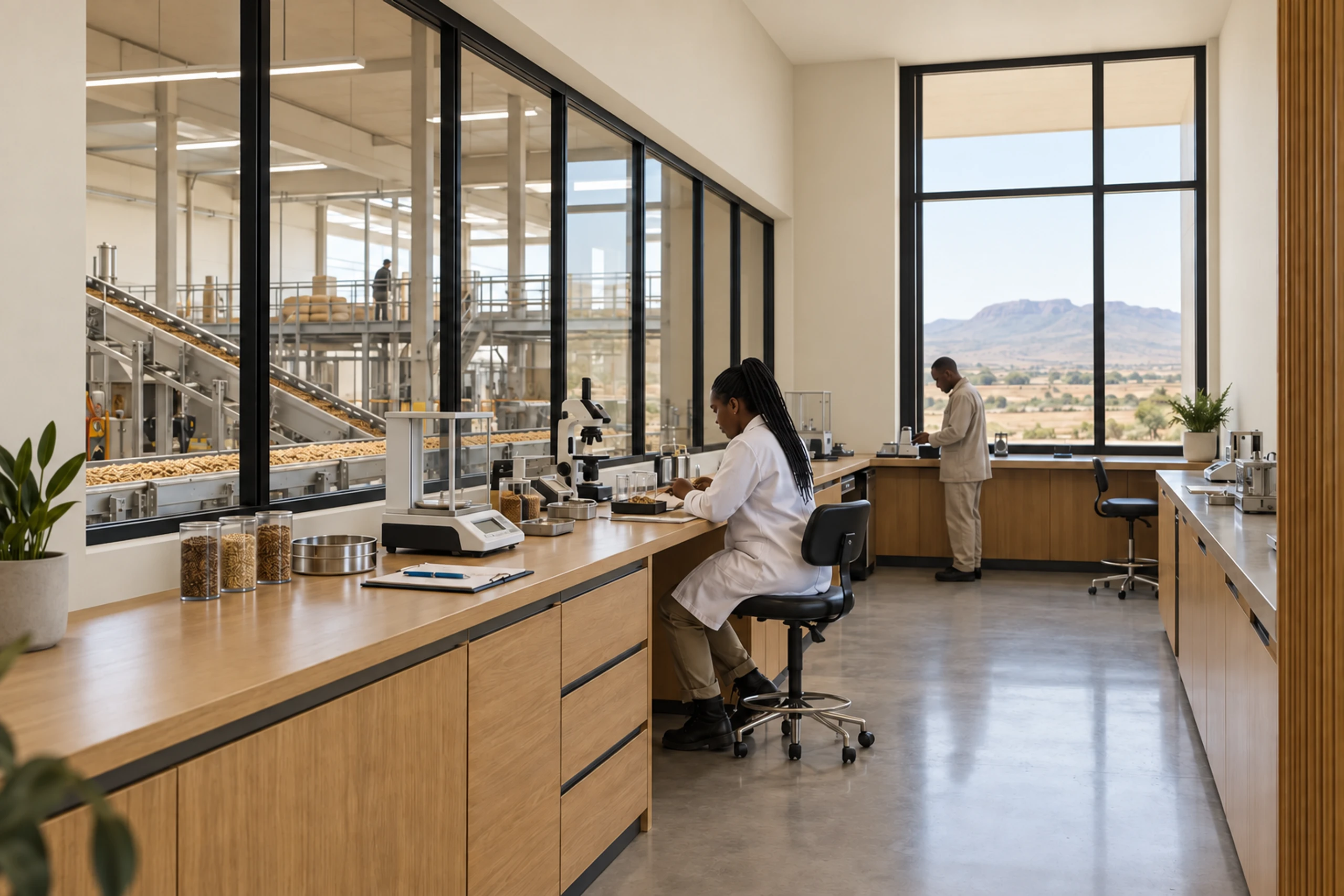 QC laboratory glazed to the production floor.