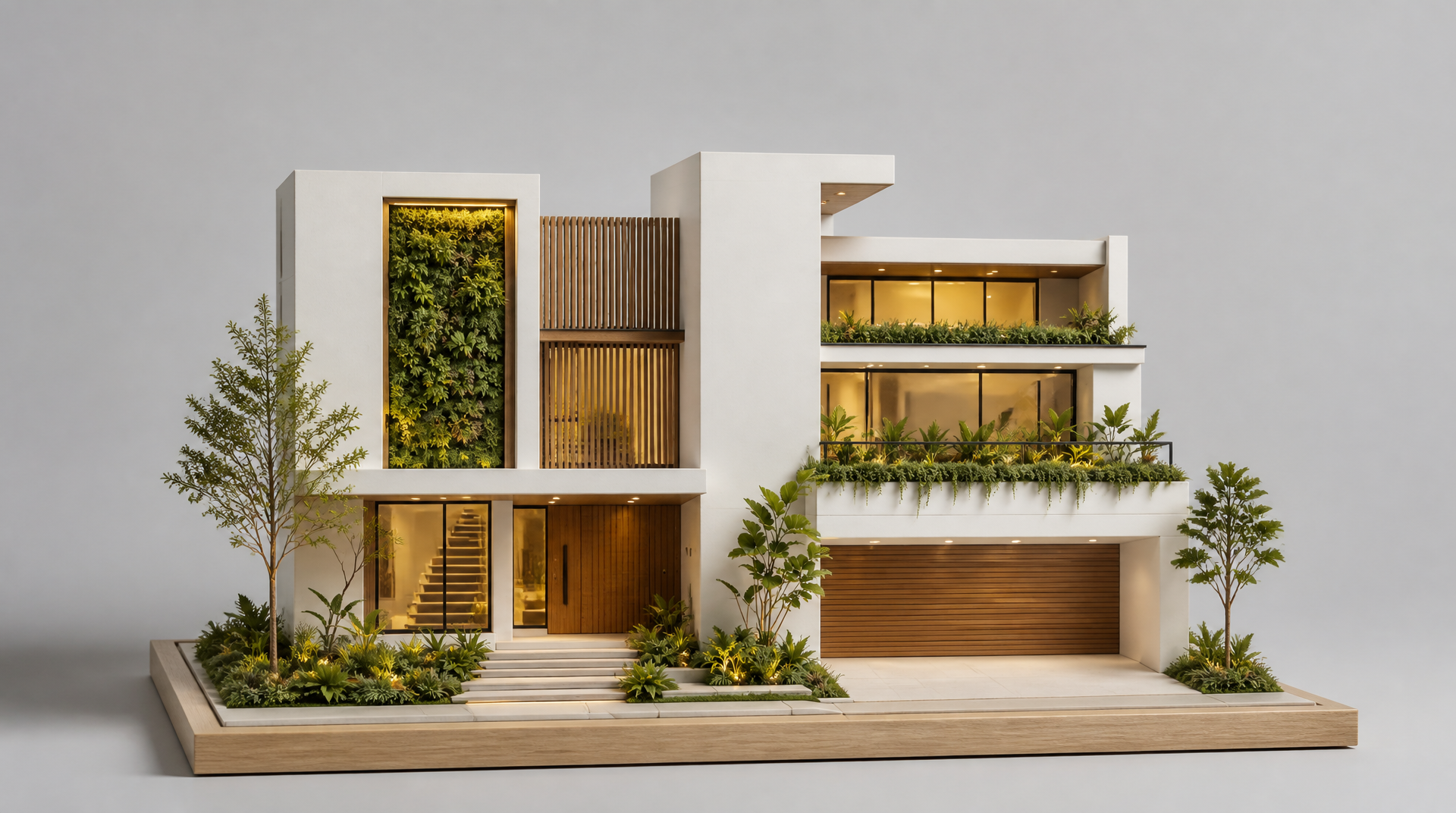 3D architectural scale model — student accommodation module.
