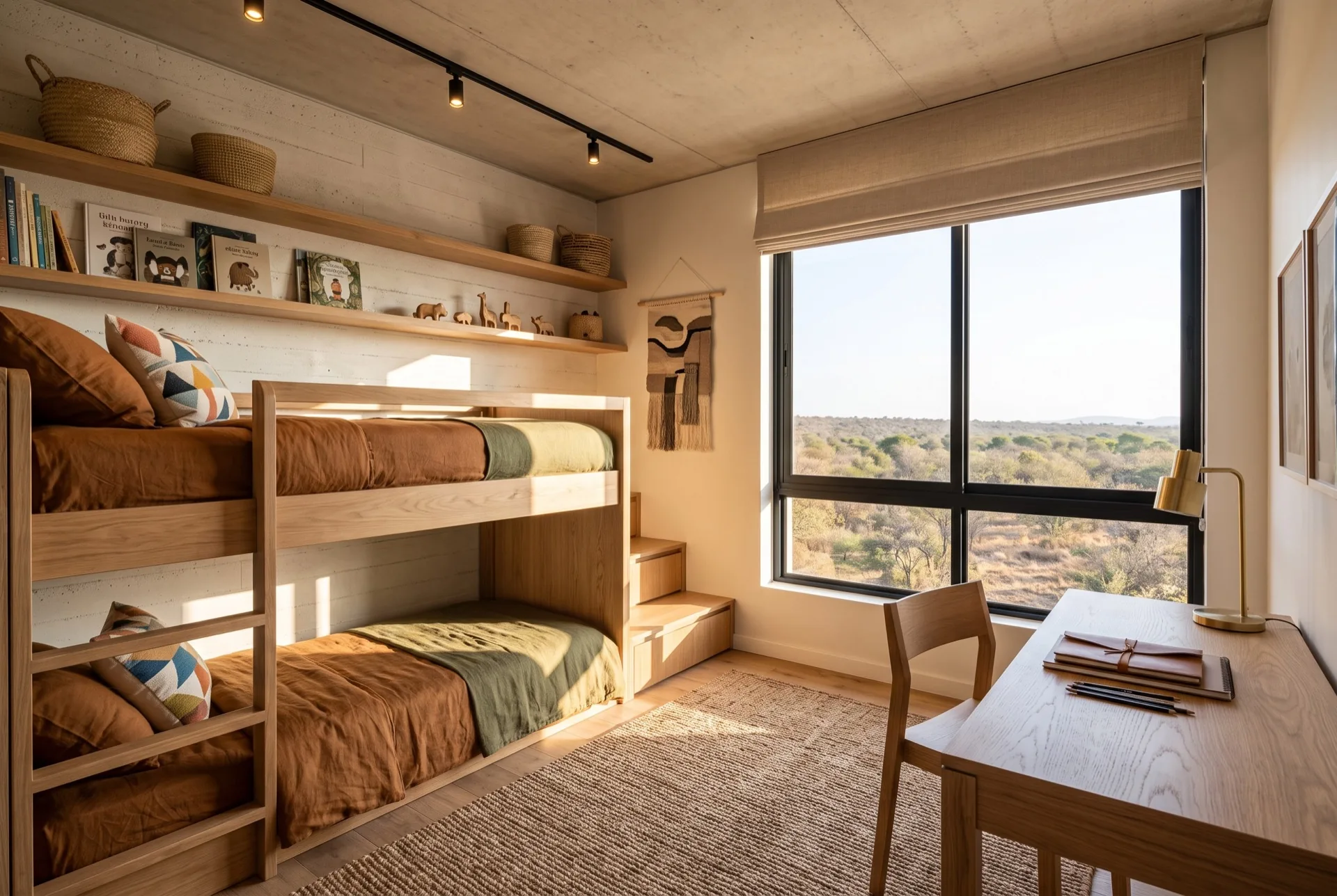 Three-bedroom third bedroom, set up as a study.