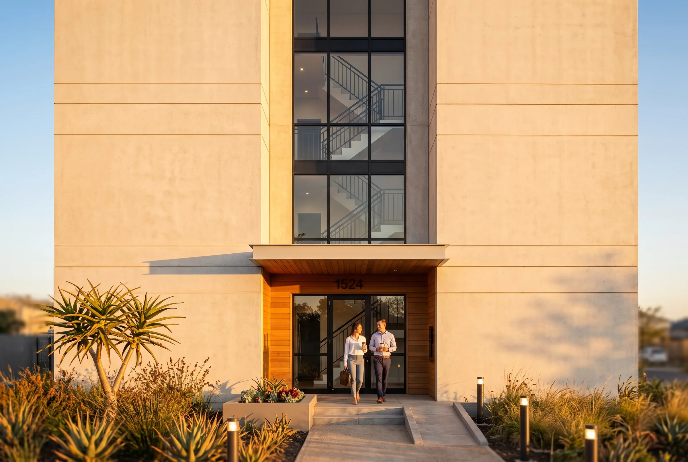Walk-up entrance and stair core.
